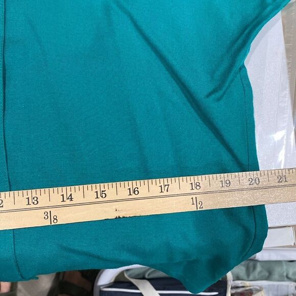 Vintage 1980s Batwing Teal Oversized Blazer Blouse Size S - Picture 7 of 7